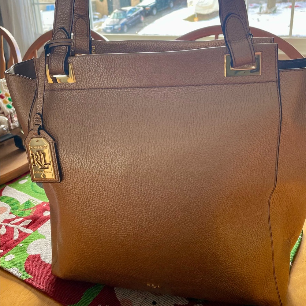 Ralph Lauren Gold Leather Tote